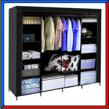 Armadio Guardaroba in Tessuto Appendiabiti Attaccapanni Vestiti Campeggio Cabina