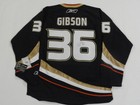 JOHN GIBSON SIGNED REEBOK PREMIER ANAHEIM DUCKS ROOKIE JERSEY PROOF JSA COA — photo 1