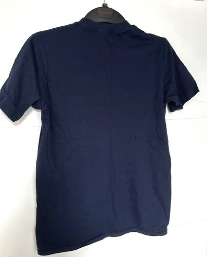 Camiseta de algodón Gildan unisex azul oscuro/azul marino icono con logotipo de salidas de avión - pequeña - Imagen 4 de 5