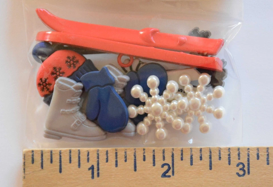 On the Slopes ~ Skiing / Craft Buttons / Buttons Galore / Skies ~ Poles ~ Boots - Image 3 of 3