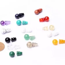 Gemstone Crystal Guru Beads,Three Holes,T-Beads for Buddhist Jewelry Mala Making