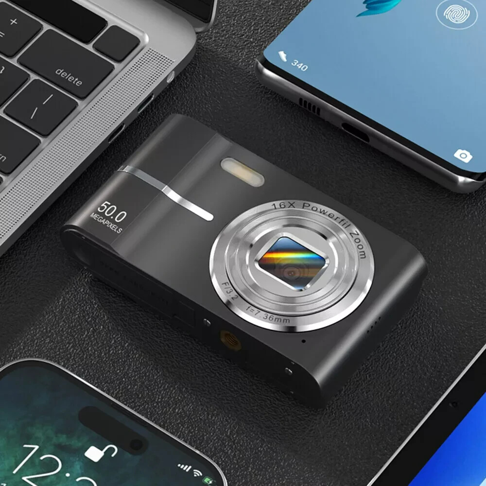 50MP Digital Camera with 32GB Storage 1080P HD 16X Zoom Anti-Shake and 2.4'' Screen Rechargeable-image