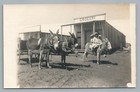 Donkey Riding Girl & Grocery Store RPPC Old West Frontier Town—Antique Photo 10s — photo 1