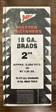 2” - 18 Gauge Straight Brad Finish Nails by MASTER FASTENERS - NEW!
