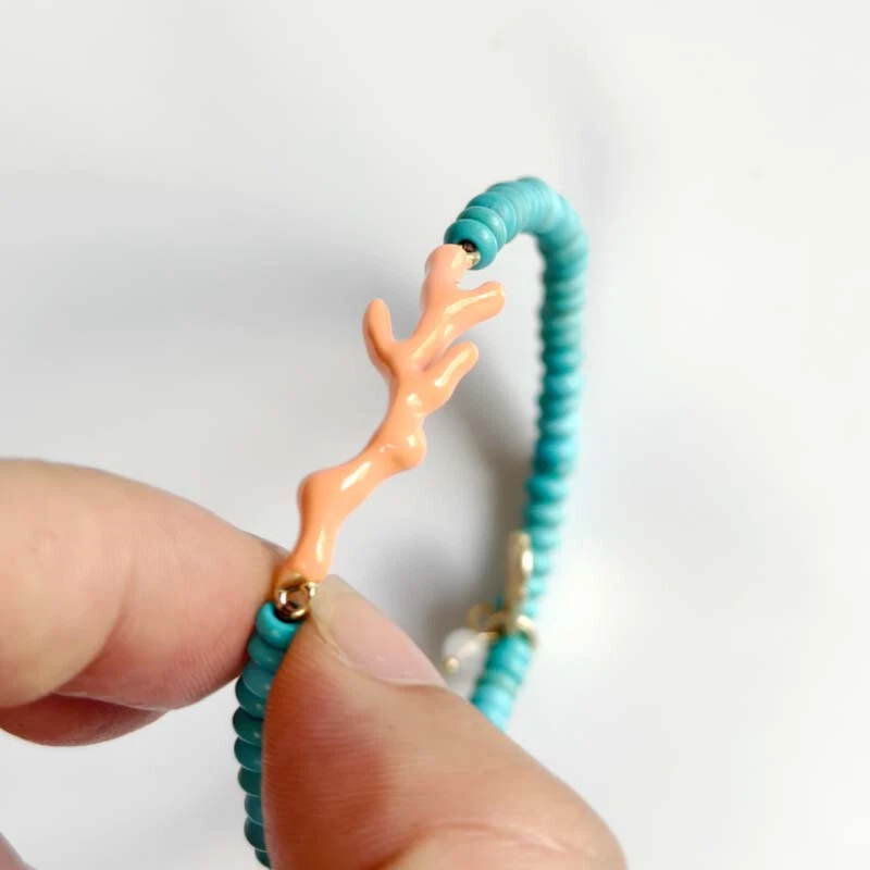 Nova Pulseira Elástica de Contas da Marca da Sorte Presente Vintage Feminina Festa Feriado Joias - Imagem 2 de 3