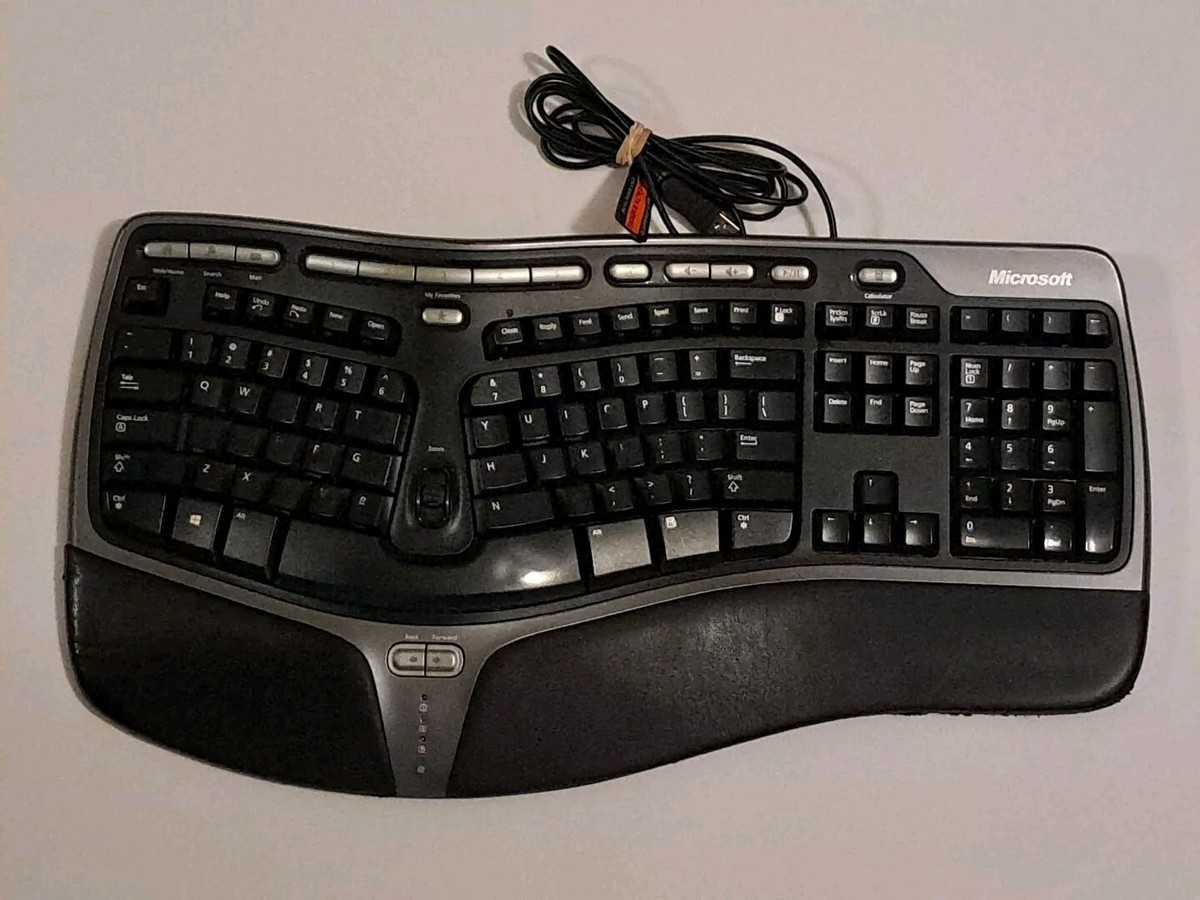 Microsoft Natural Ergonomic Keyboard 4000 v1.0 USB Wired TESTED 
