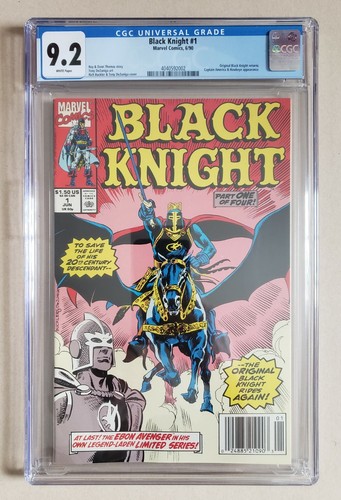Black Knight #1 (1990), CGC 9.2,  Original Black Knight Returns Newstand