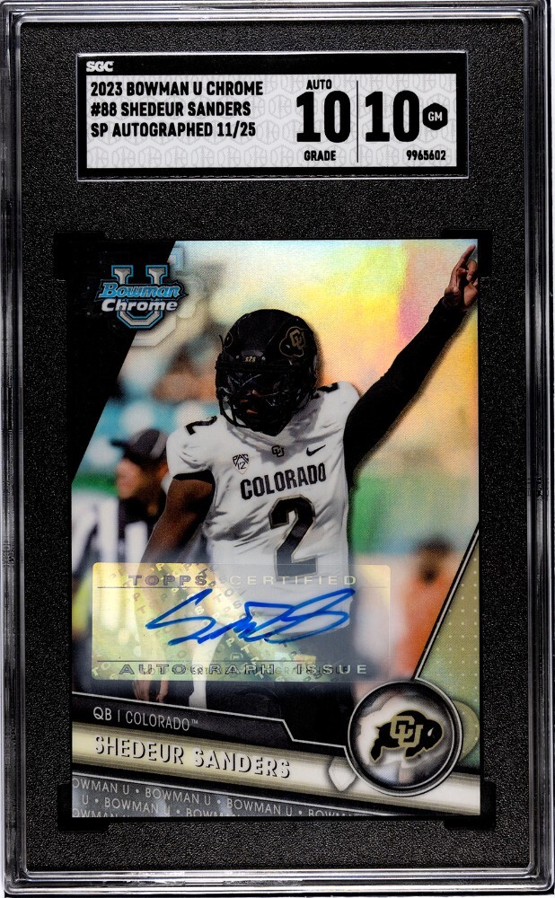 Shedeur Sanders 2023 Bowman Chrome University IMAGE VARIATION Autograph /25 AUTO
