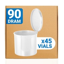 Loud Lock Pop Top Dram Vials - Food Storage Containers - 90 Dram - 45ct - White