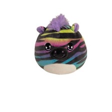 Squishmallow Mystery Squad Rainbow Zebra Stuffed Animal Plush 4" Kellytoy