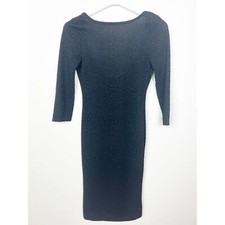 love J Black Textured Boatneck Scoop back Bodycon Dress Size Small
