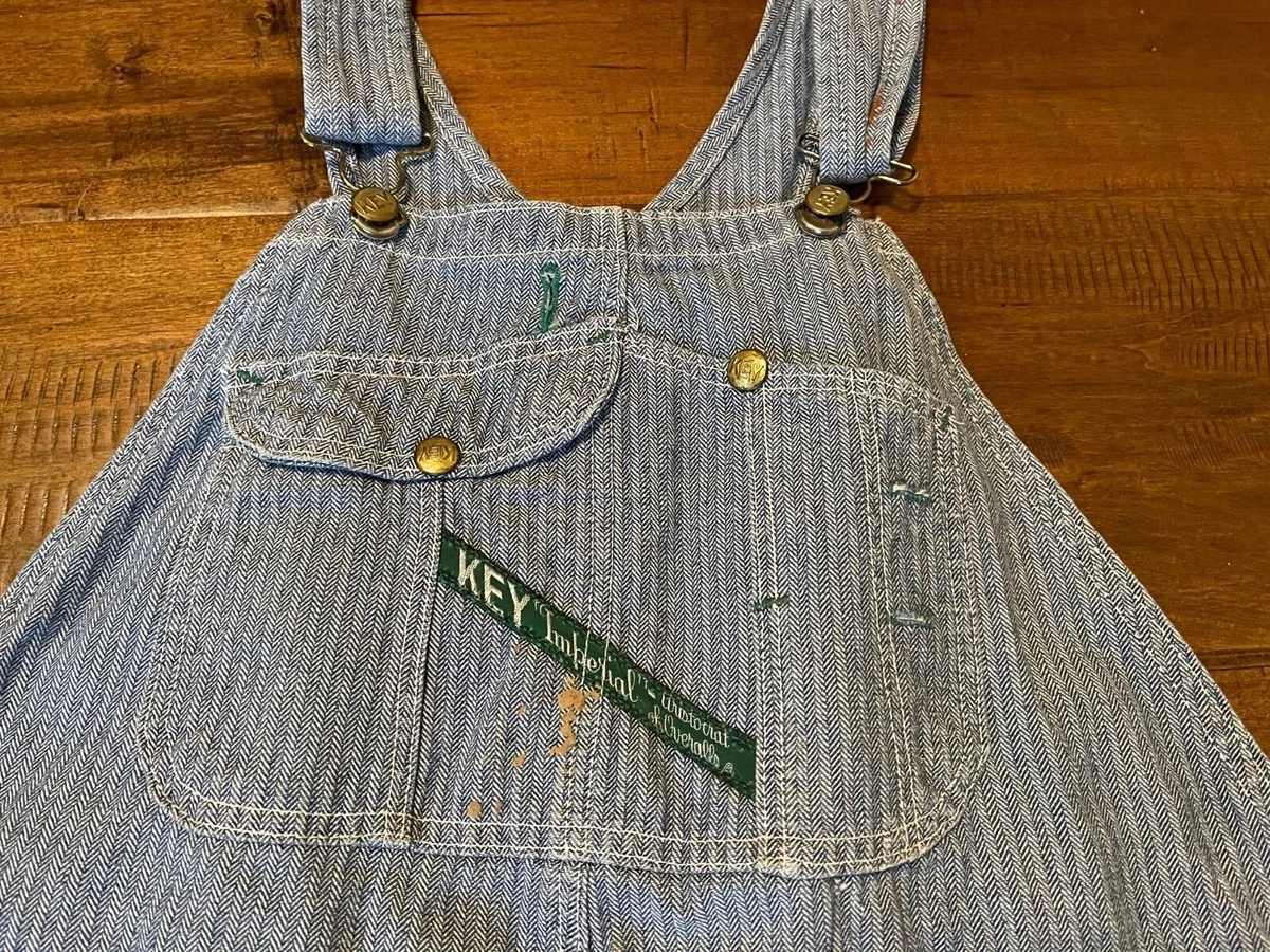 Vintage Key Imperial Aristocrat of Overalls Herringbone Denim