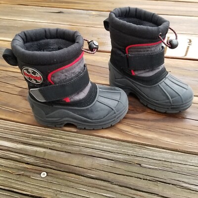 Totes Snow Boots Boys Size Black Winter Outdoor Kid Play