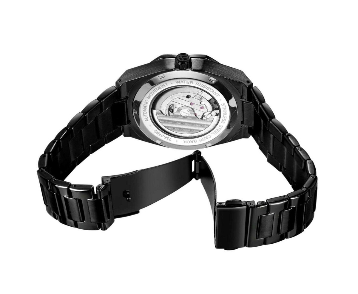 Orologio A Carica Manuale Con Cinturino In Pelle, Cassa Quadrata In Oro Rosa 18k
