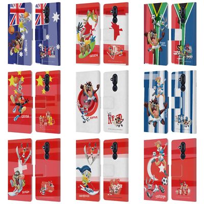 LOONEY TUNES FLAG GRAPHICS 1 LEATHER BOOK WALLET CASE COVER FOR NOKIA PHONES