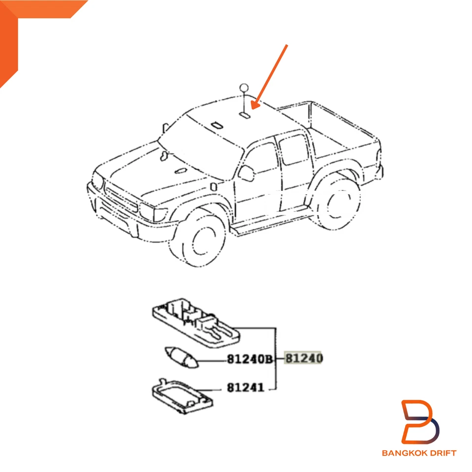 Lámpara de luz domo de cabina interior para Toyota Corolla E70 KE70 KE75 TE75 81240-04010 Foto 2 de 4