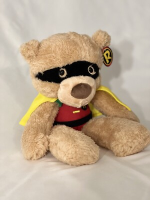 #ad NWT GUND DC Comics Robin Fuzzy Teddy Bear Stuffed Animal Plush Beige 14quot; $12.99