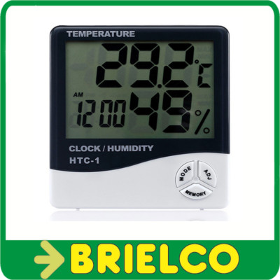 TERMOMETRO DIGITAL MINTERIORES 4 PULGADAS LCD HIGROMETRO HTC-1 CALENDARIO BD3315