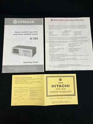 HITACHI D-720 STEREO CASSETTE TAPE DECK ORIGINAL OPERATING GUIDE WITH SCHEMATIC+