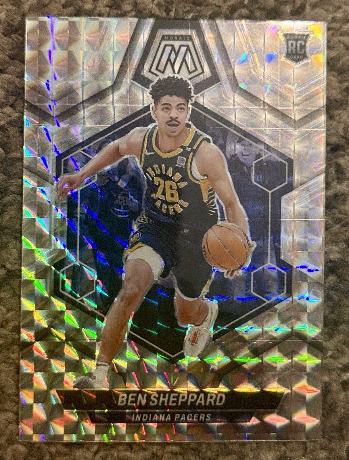 2023-24 Panini Mosaic - Rookies Ben Sheppard #244 Mosaic Prizm (RC) Pacers