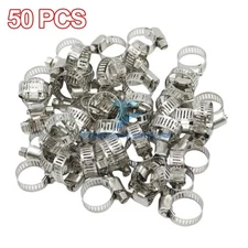 50x 3/8"-5/8" Adjustable Stainless Steel Drive Hose Clamps Fuel Line Worm Clip