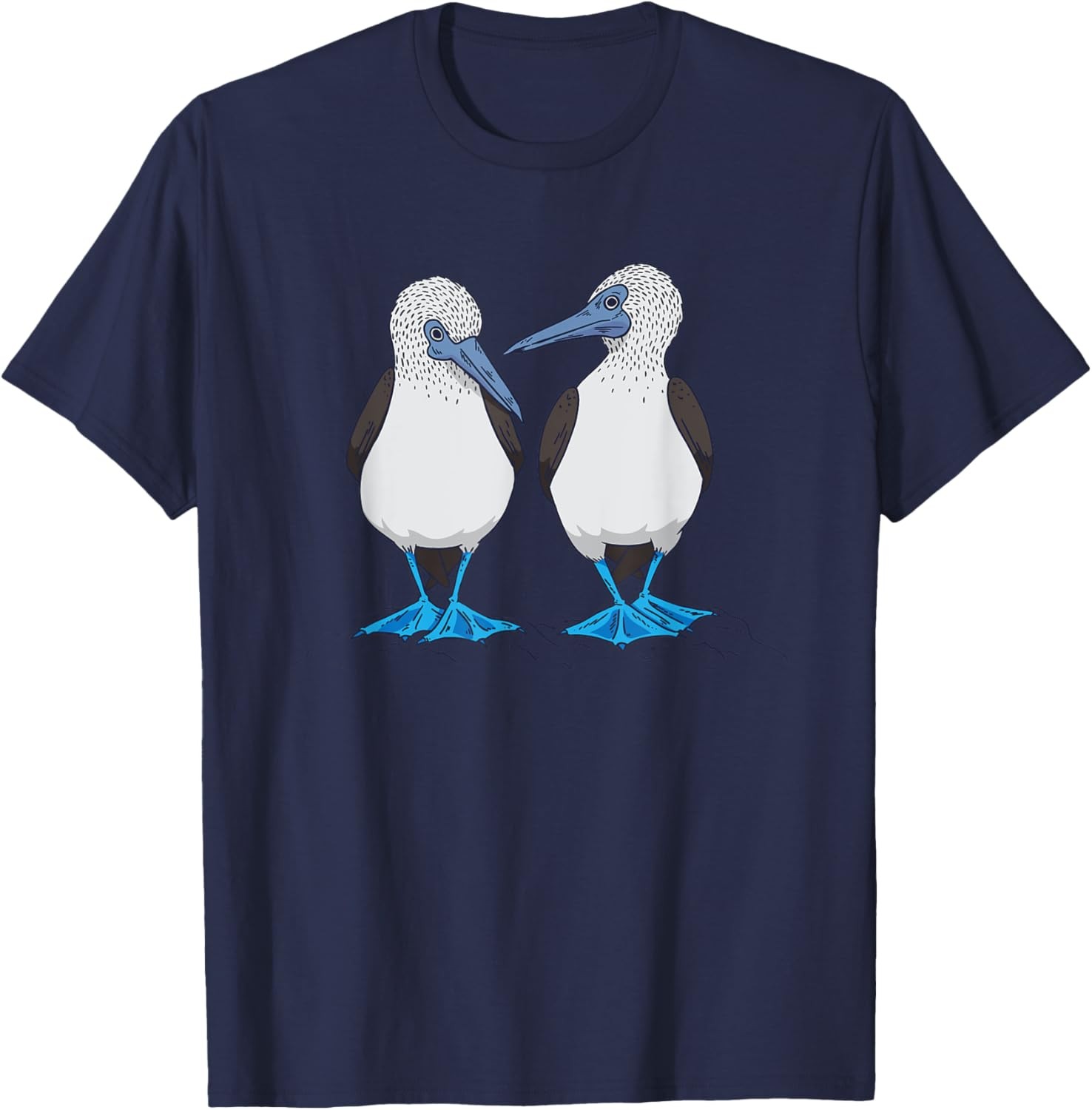 Booby Sea Birds Footed Blue Feet Drawing T-Shirt