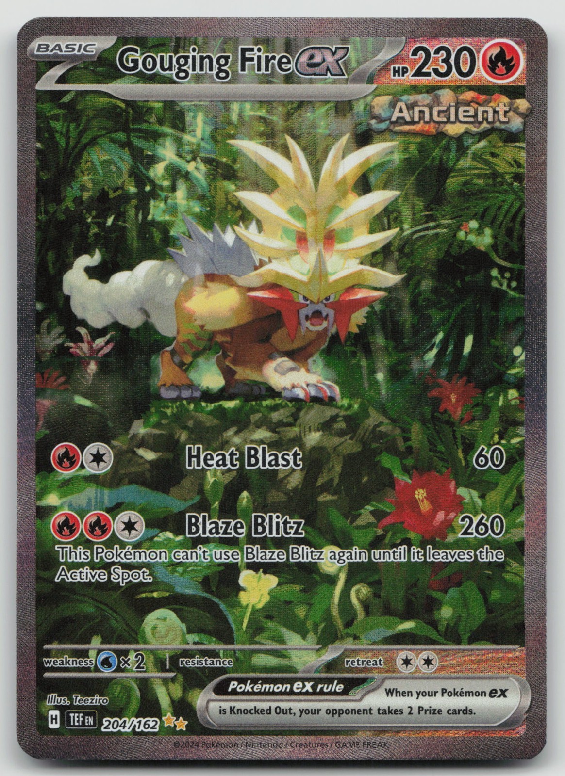 Pokemon TCG Gouging Fire ex 204/162 SV05 Temporal Forces SIR EN NM
