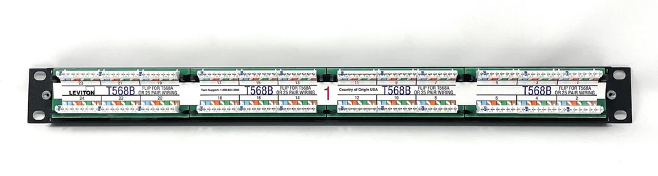 Leviton 69586-U24 eXtreme 6+ Universal Patch Panel, 24-Port, 1RU, CAT 6. Cabl... - Image 3 of 4