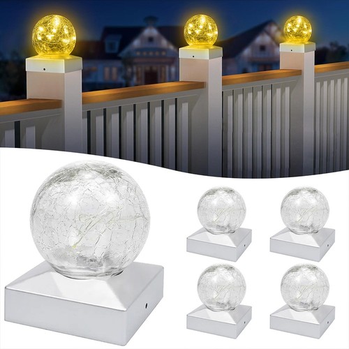 Solar LED Post Deck Cap Fence Light 4x4 5X5 6X6 Outdoor Garden Landscape Lamp - Picture 12 of 17