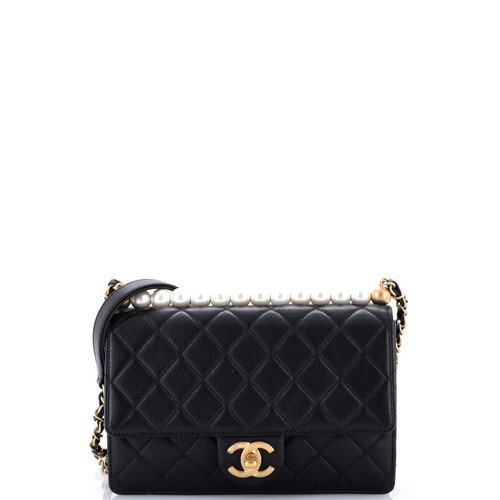 Chanel Chic Pearls Flap Bag Quilted Lambskin Small