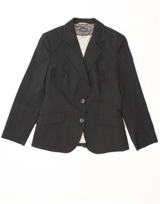 MEXX Womens 2 Button Blazer Jacket UK 14 Medium  Grey Polyester KZ05