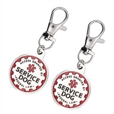 Puppy Service Dog Tag, Double-Sided Emotional Support Animal 1.2 inch, Red