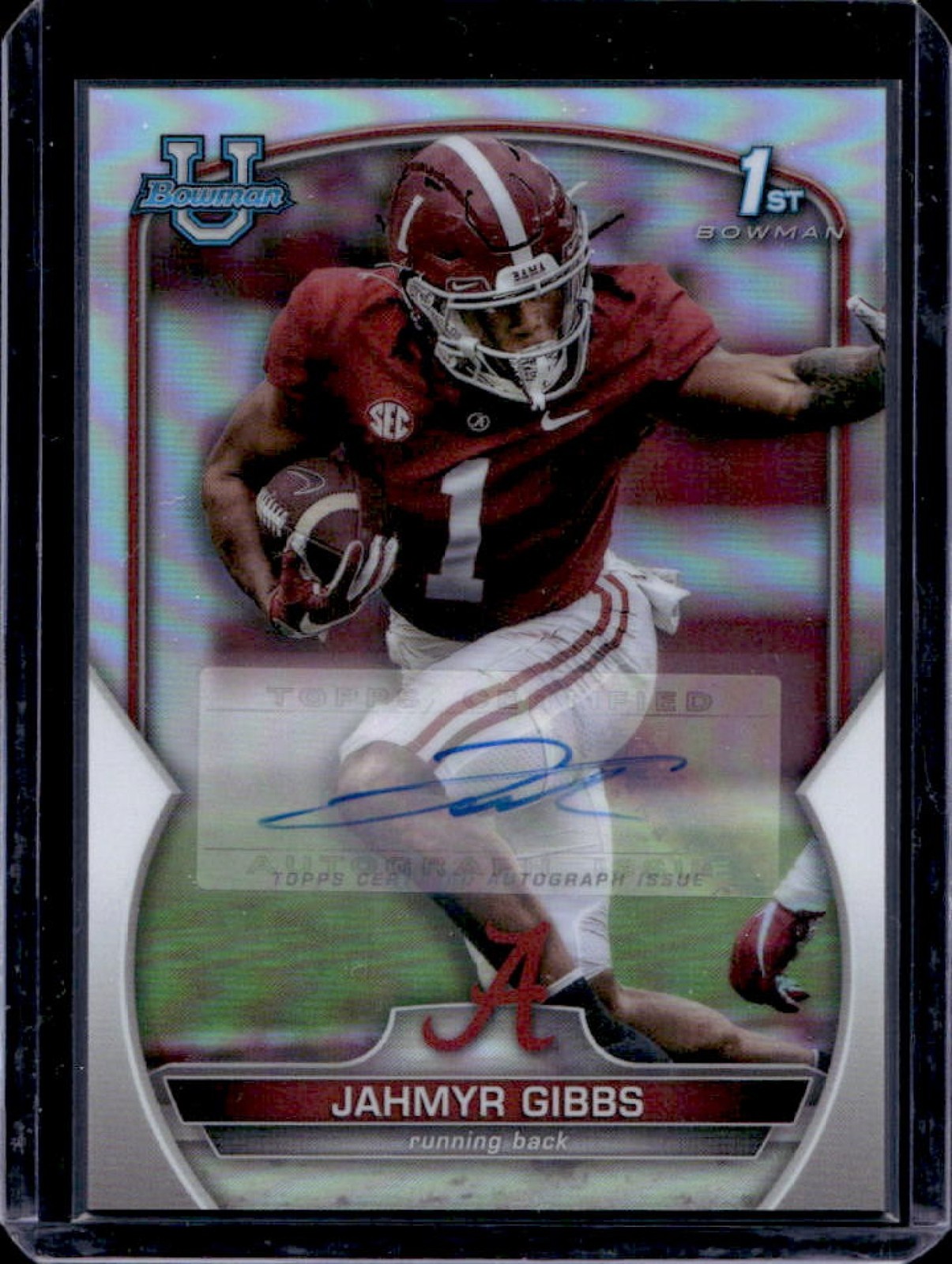 2022 Bowman U Chrome Jahmyr Gibbs Auto 1st Refractor RC #484/499