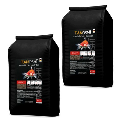 Koifutter TANOSHI Color Plus 13,5 kg / 3mm 6mm ab 10°C Koi Farbfutter Spirulina