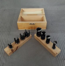 8 Pack Carbon Steel Wood Plug Hole Cutter Dowel Maker Drill Bit Set