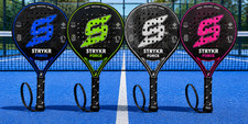 Strykr Force PADEL RACKET  Carbon Fibre BLACK with Carry Case Rackets Teardrop