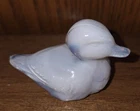 Fenton Glass Miniature  Duck, White & Purple Slag, Could Be Plum