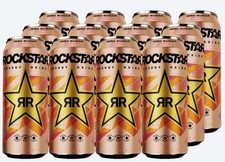 12 x Rockstar Peach Zero Sugar Pre Workout Energy Drinks