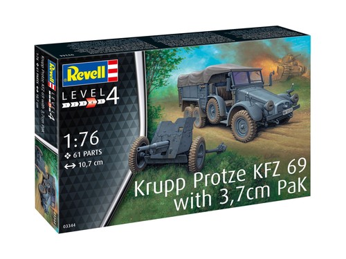 Krupp Protze KFZ 69 with 3,7cm Pak 106389 NWREV03344 NEW in OVP - Picture 3 of 3