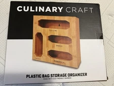 Ziplock Plastic Bag Bamboo Storage Organizer for Drawer (4 piece ) Dispenser NEW