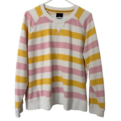 Crew Clothing Company Striped Crew Neck Sweatshirt Size 18