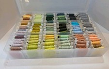 Lot of 103 Embroidery Floss Cross Stitch Thread W/ Organizer Case Multi Colors