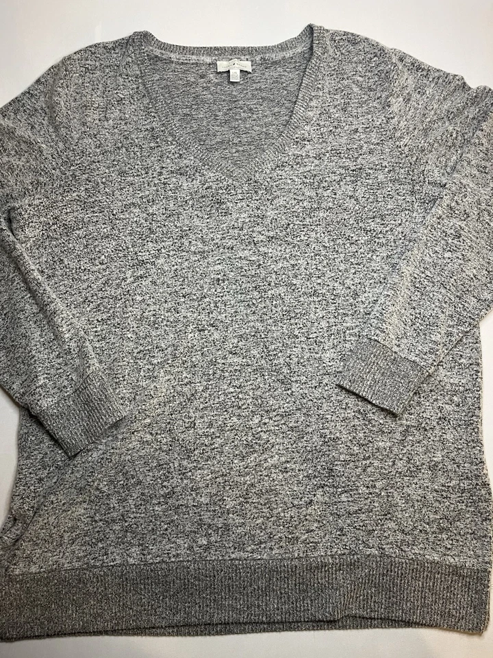 Suéter para mujer Lucky Brand gris talla L pulóver tejido cuello redondo manga larga Foto 2 de 4