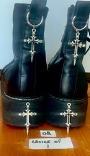 Cross with Skull Points Boot Jewelry Charm Accessories Goth Punk