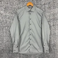 Eton Shirt Mens 16.5 42 Light Gray Contemporary Fit Dress Long Sleeve Cotton