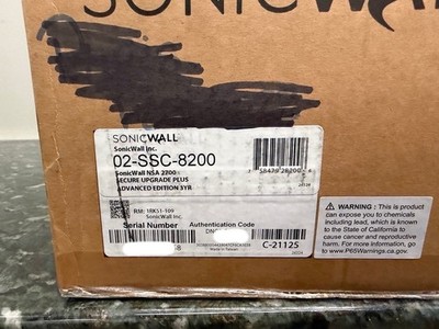 SonicWall 3YR NSA 2700 Secure Upgrade Plus - Advanced Edition (02-SSC-8200) NEW