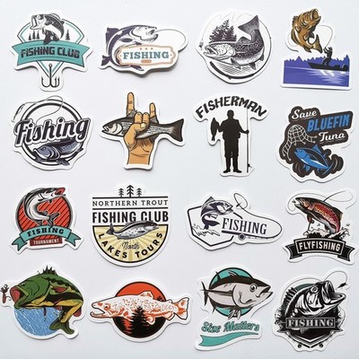Fly Fishing Stickers Fish Decals for Boats Jumping Trout Bass Sticker for Car...