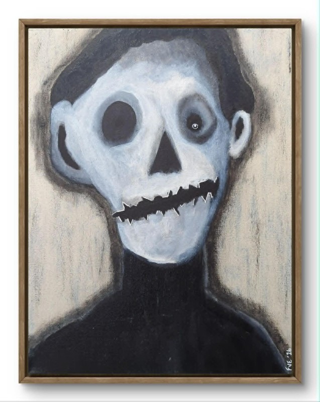 Original Dark Horror Painting 11x14 "The Last Thing I Remember" Gothic Wall Art