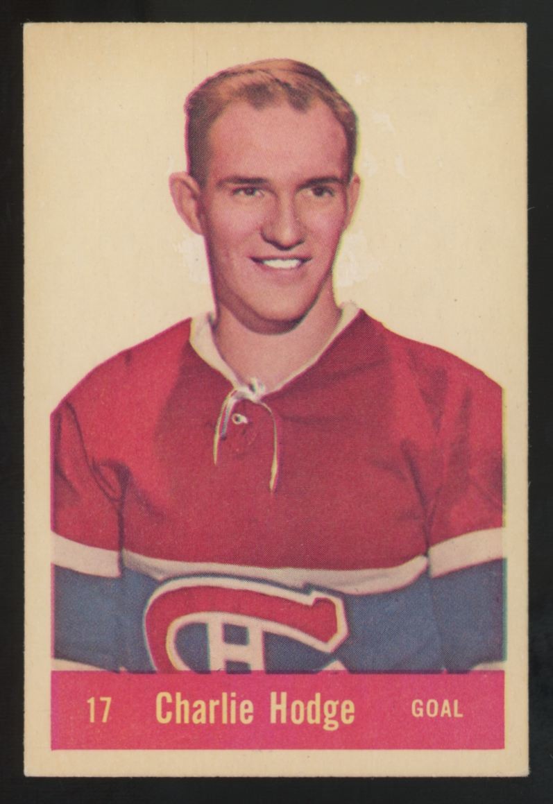 Charlie Hodge #17 Hockey Cards 1957 Parkhurst trading card — raw and PSA graded price guide