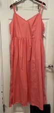NWT Old Navy Coral Cotton Maxi Sundress XXL Spaghetti Strap V-Neck Smocked